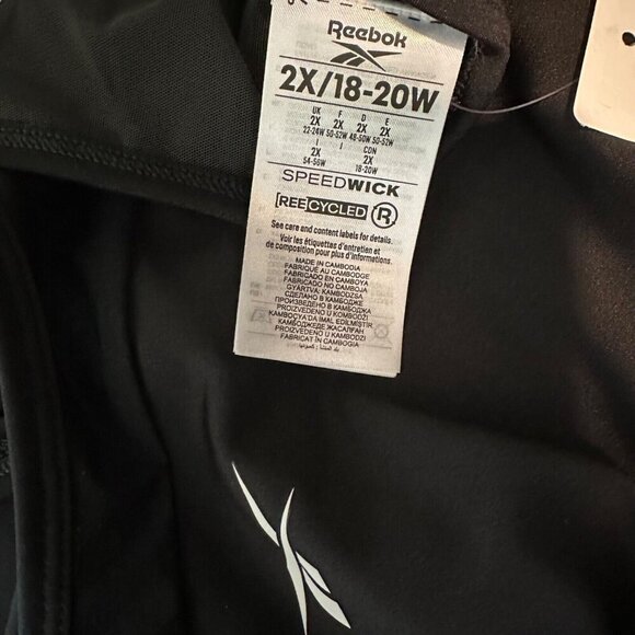 Reebok Womens Plus Size 2X Black Mesh‎ Panel Racerback Bralette Sports Bra NWT - Picture 5 of 6